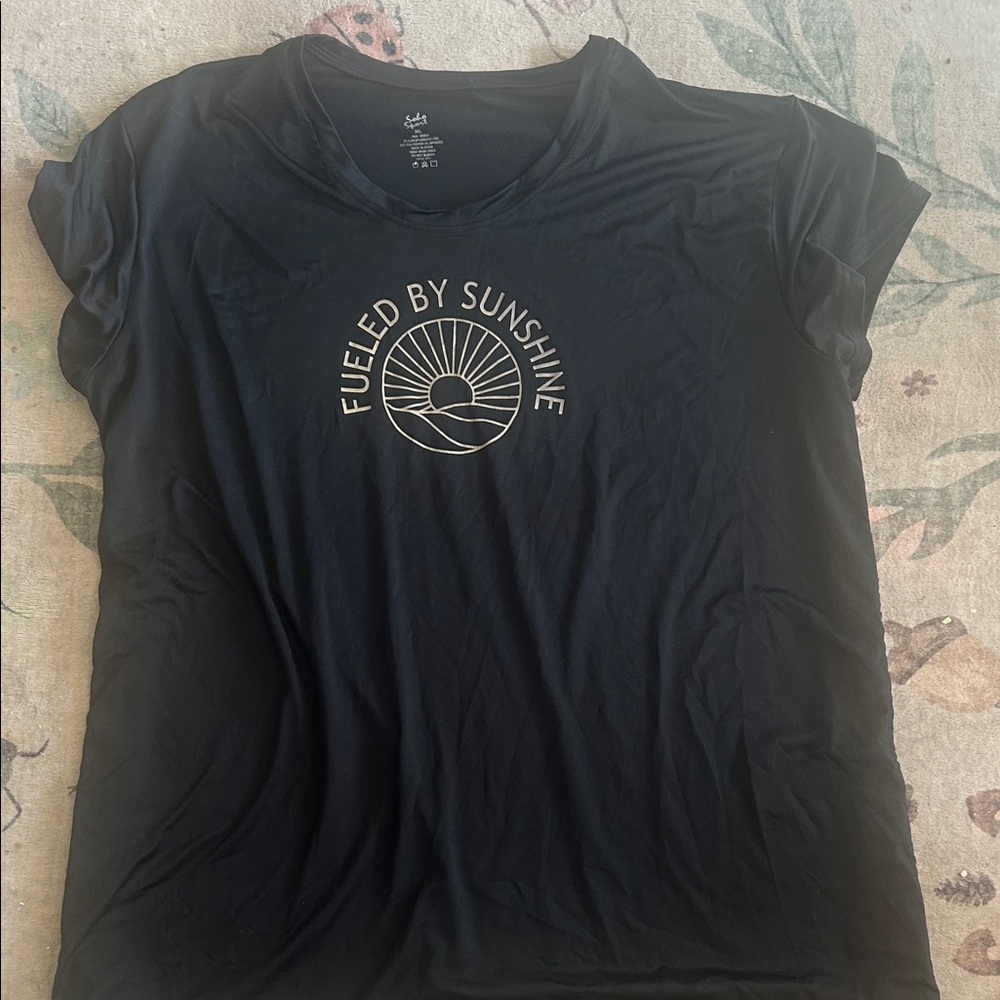 Women's Black Graphic Tee - Fueled by Sunshine